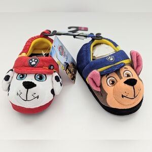NWT Nickelodeon Paw Patrol Unisex Kids' (Size 5-6) Plush Slide-In Slippers